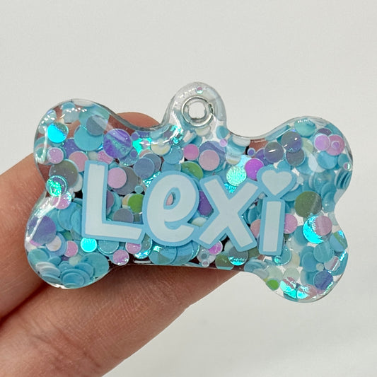 BLUE/PINK MERMAID GLITTER TAG