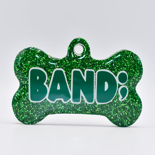 DARK GREEN FINE GLITTER TAG