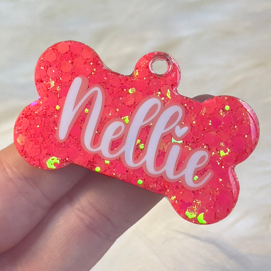 CORAL ISLAND GLITTER TAG