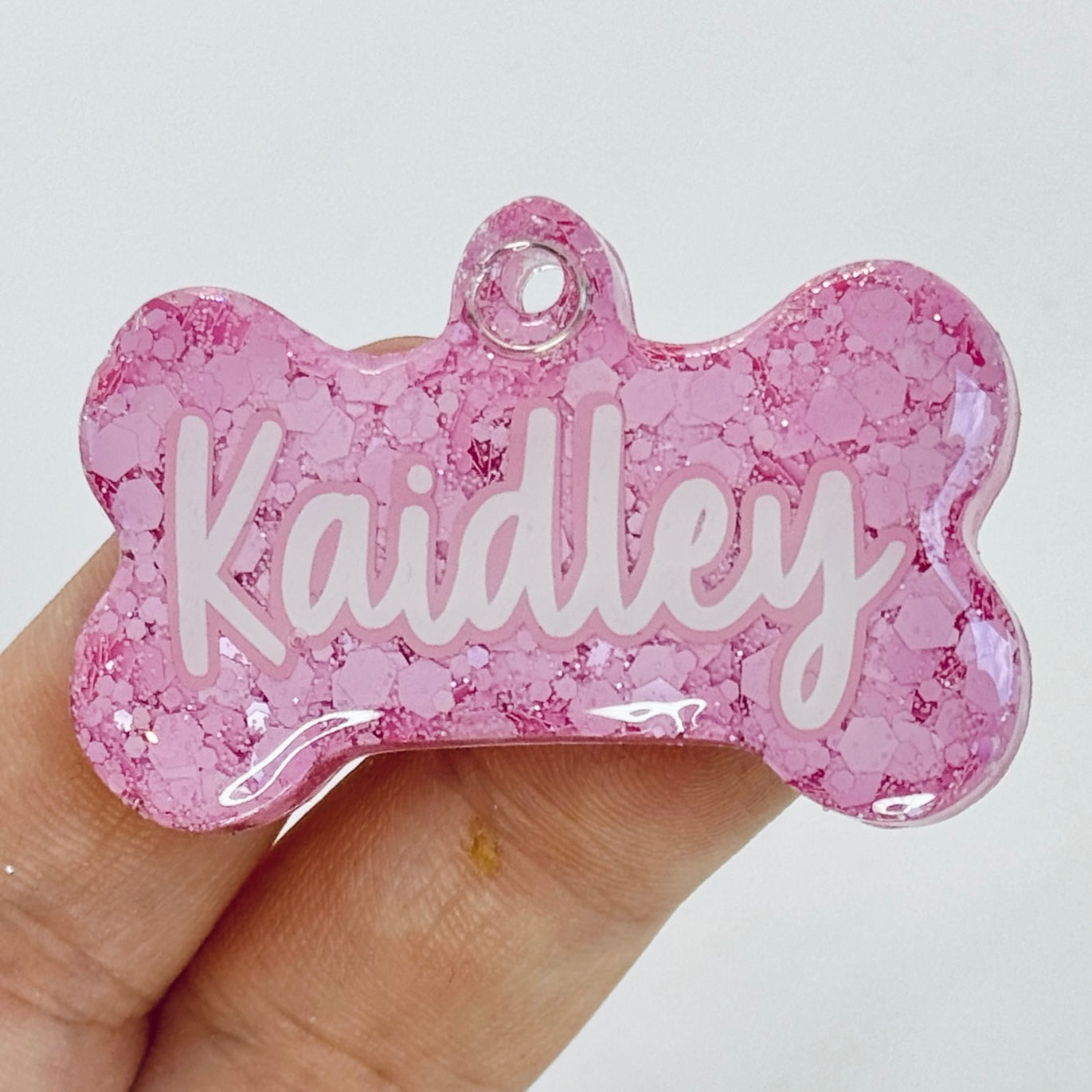 PINK GLITTER TAG