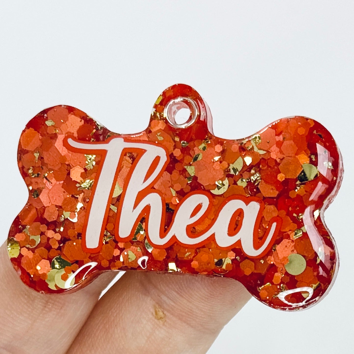 ORANGE GOLD RUSH GLITTER TAG