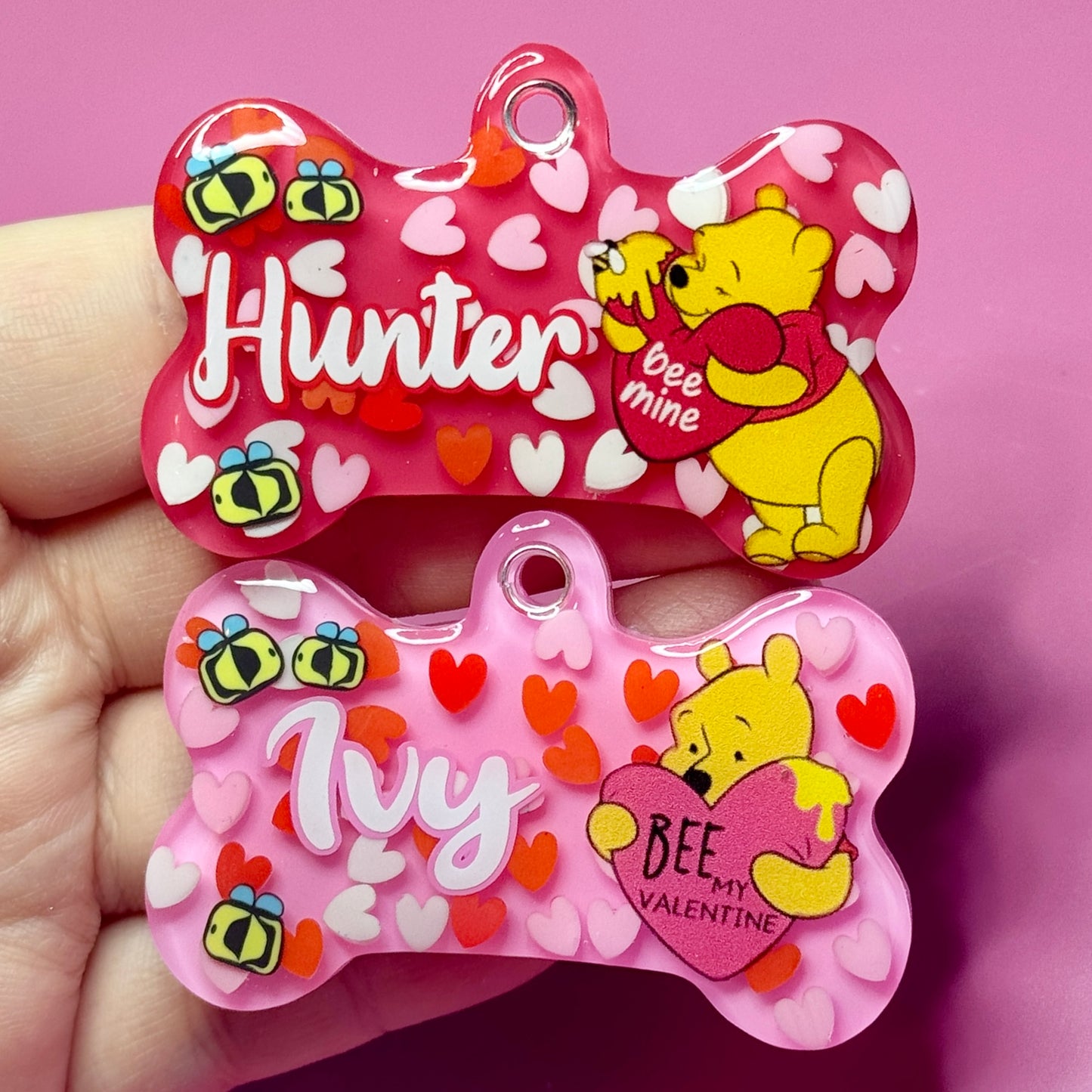 POOH BEAR VALENTINES TAG