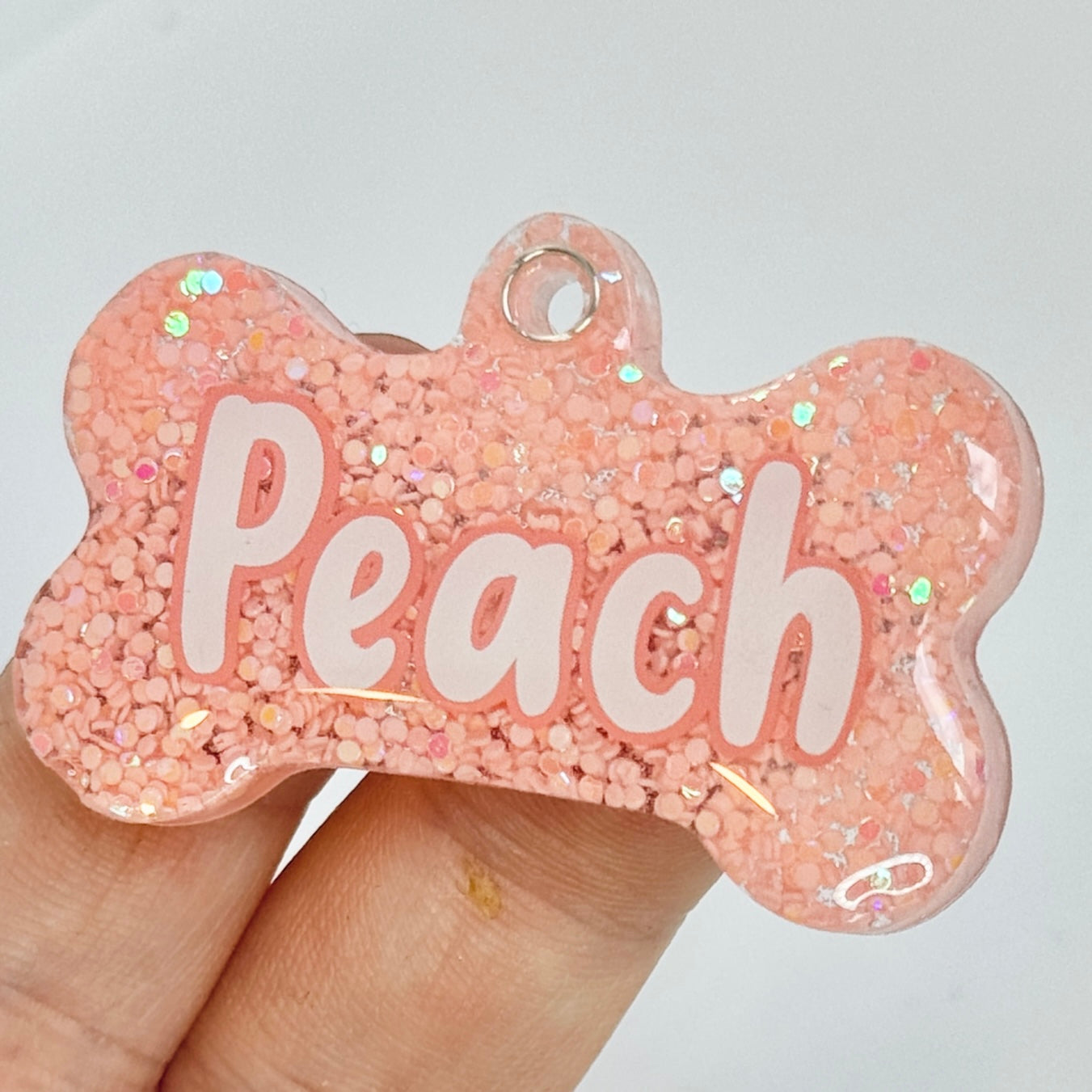 PEACH GLITTER TAG