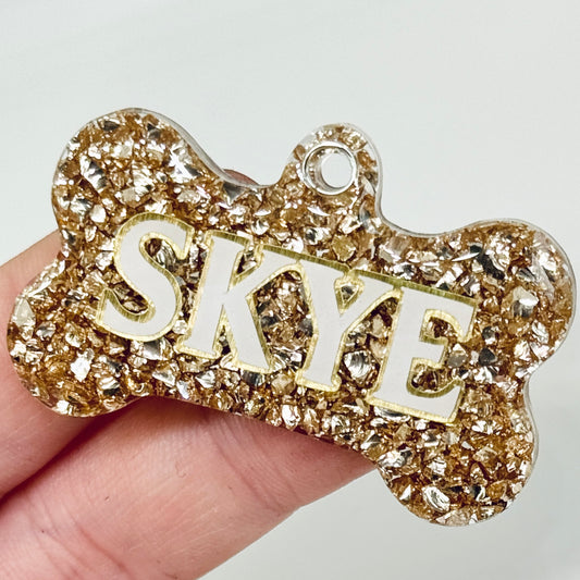 GOLD STONES GLITTER TAG