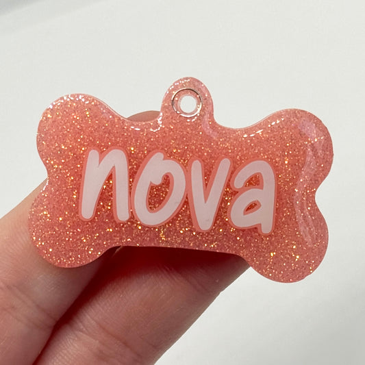 PEACH JELLY GLITTER TAG