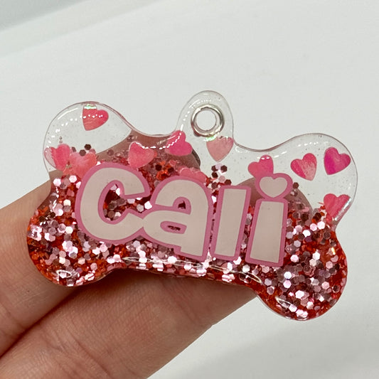 ROSE GOLD GLITTER + HEARTS TAG