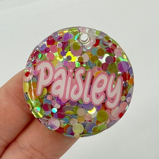 INSIDE OUT GLITTER TAG