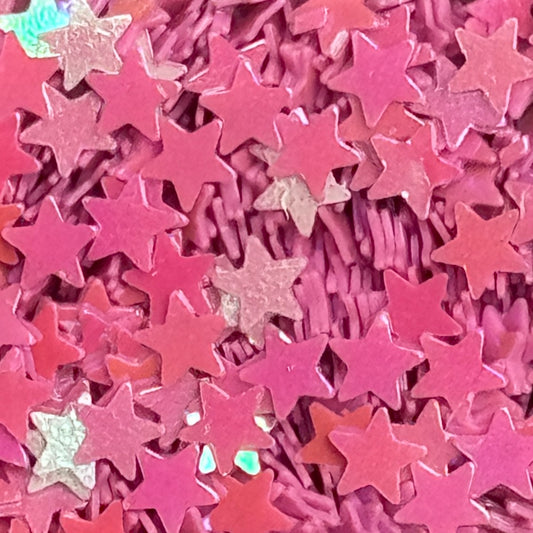 PINK STAR GLITTER TAG