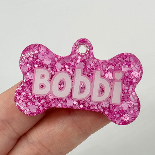 CANDYFLOSS PINK GLITTER TAG