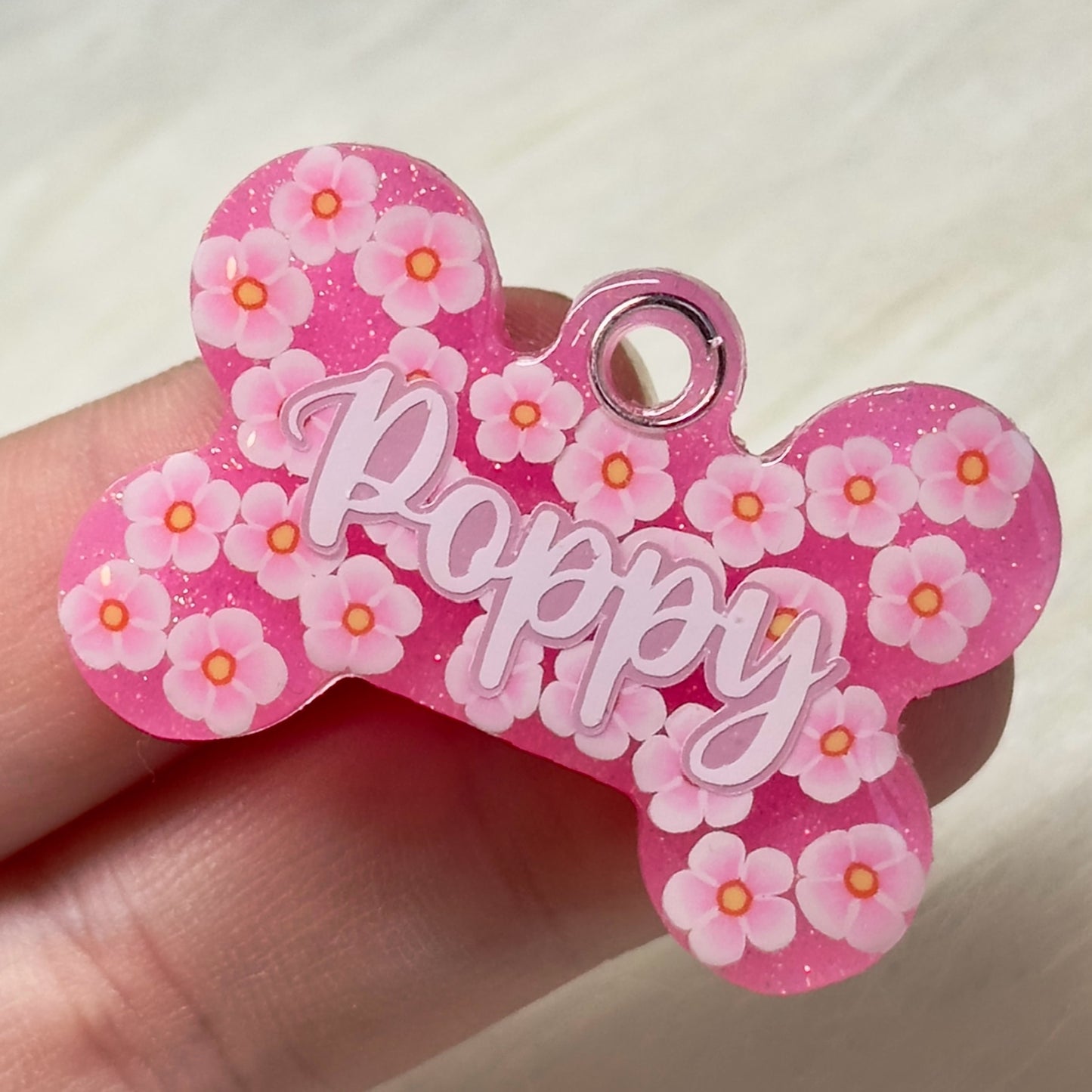 PRETTY PINK FLOWER TAG