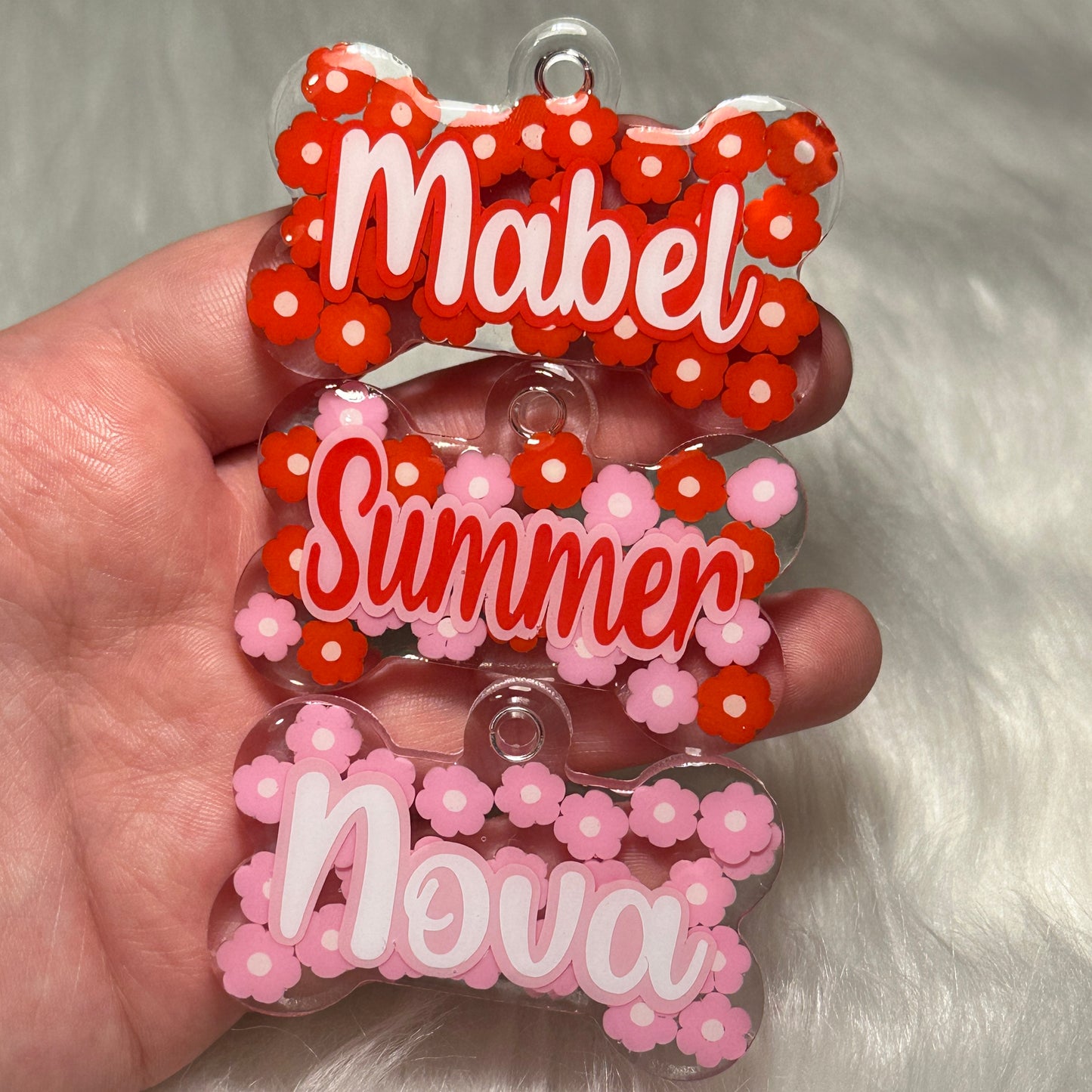 PINK & RED FLOWERS TAG