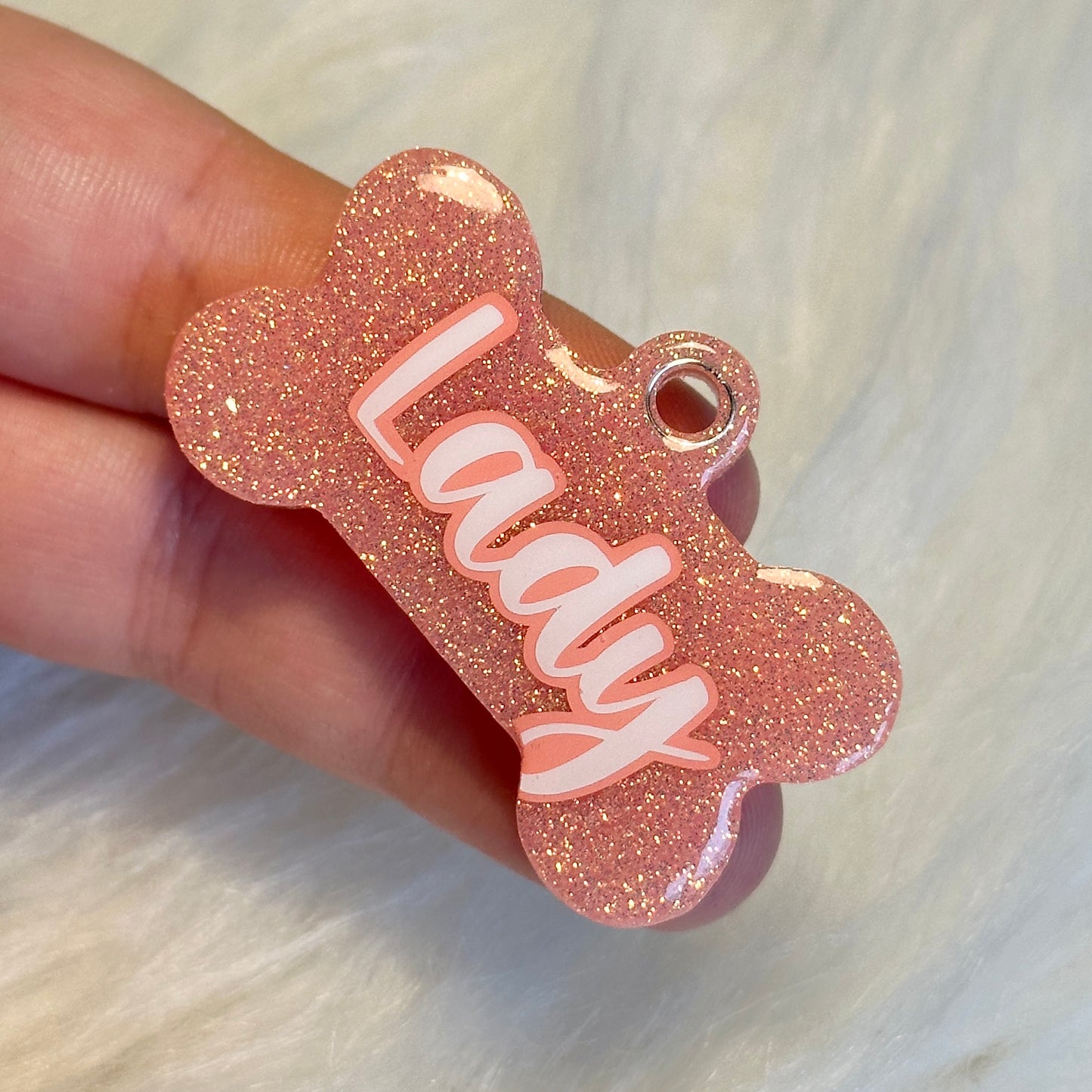 PEACH JELLY GLITTER TAG