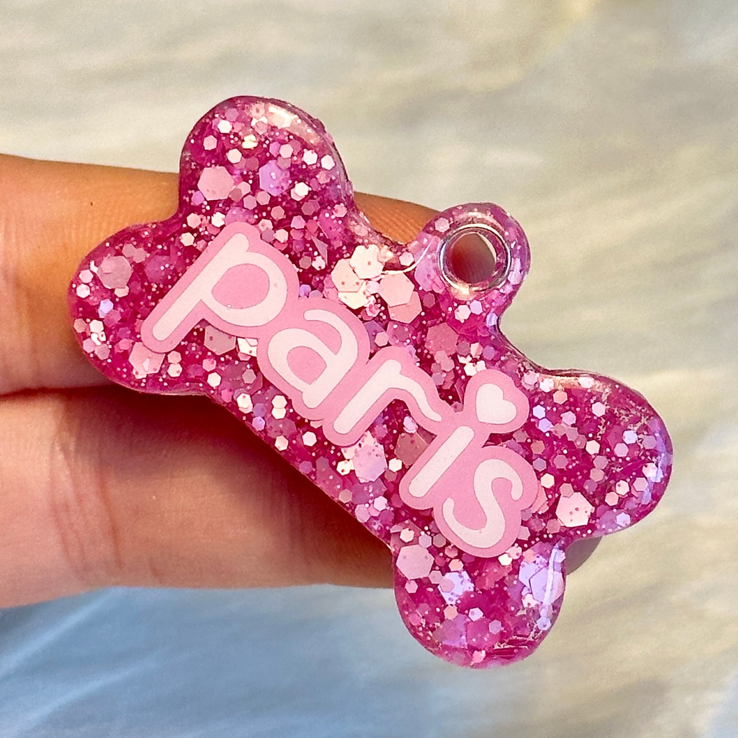 CANDYFLOSS PINK GLITTER TAG