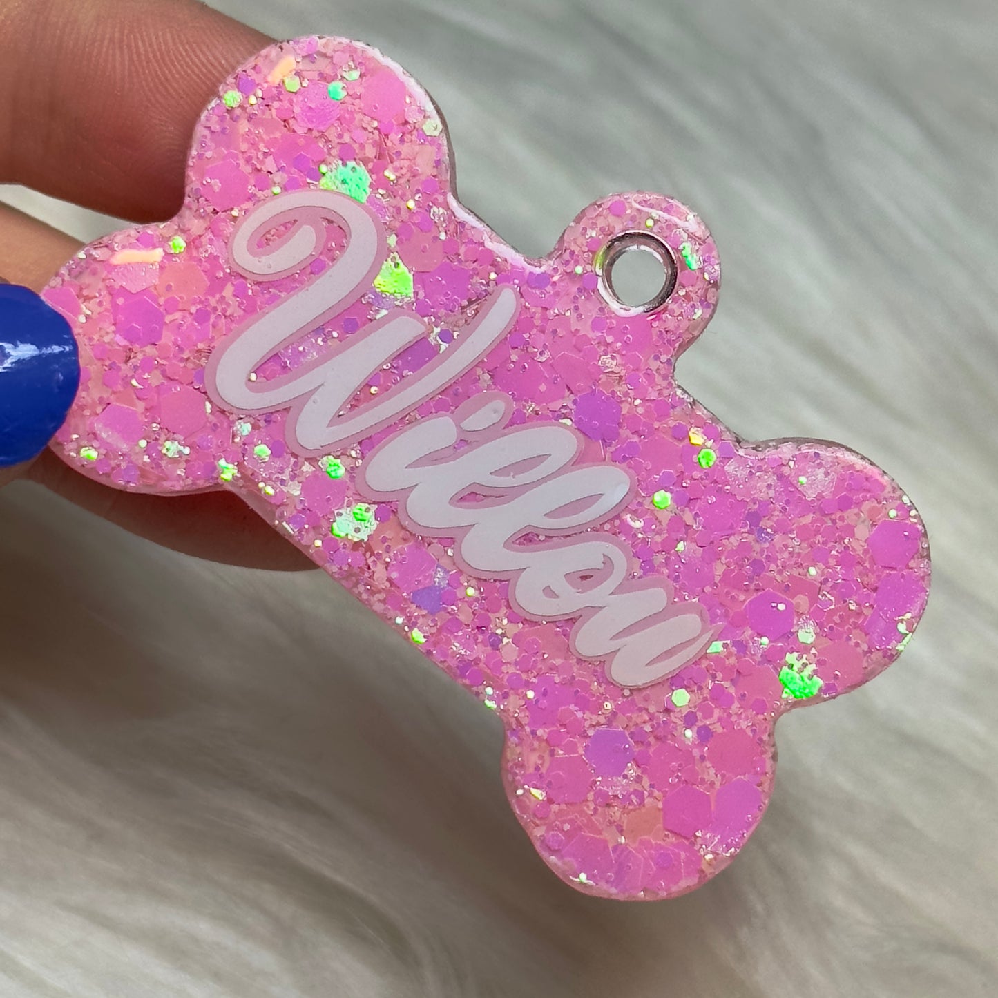 PINK PEACH PERFECT GLITTER TAG