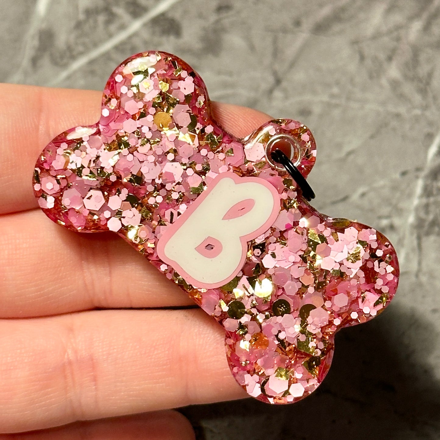 PINK GOLD RUSH GLITTER TAG